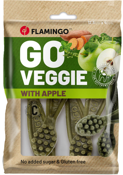 Flamingo Veggie Toothbrush with Apple - лакомство за куче с ябълка 12,5 см, 4 бр, 150 гр