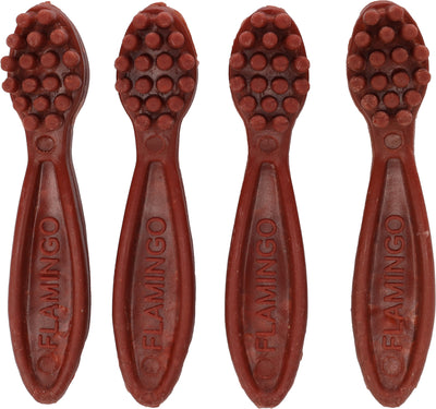 Flamingo Veggie Toothbrush with Strawberry - лакомство за куче с ягода 12,5 см, 4 бр, 150 гр