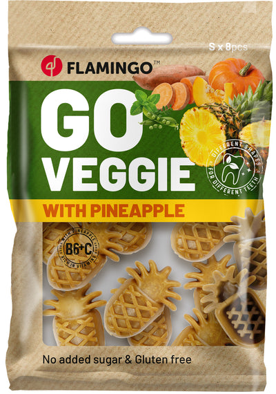 Flamingo Veggie Pine Apple S - лакомство за куче с ананас 8 бр, 120 гр