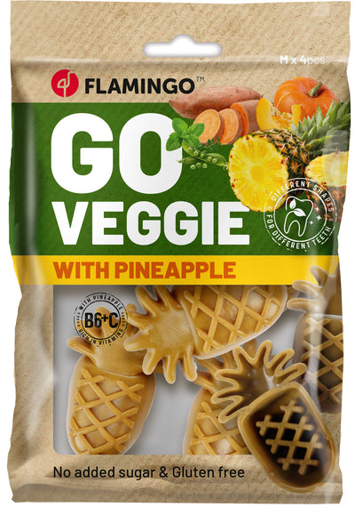 Flamingo Veggie Pine Apple M - лакомство за куче с ананас 4 бр, 120 гр