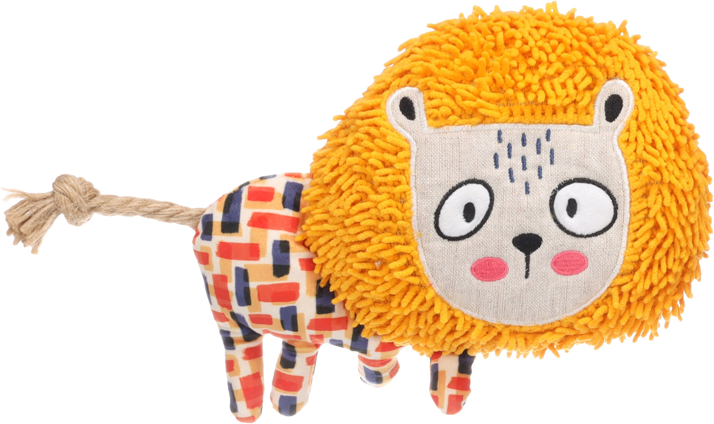Flamingo Toy Saffia Lion with Rope Ochre - плюшена играчка 22 / 6 / 18 см