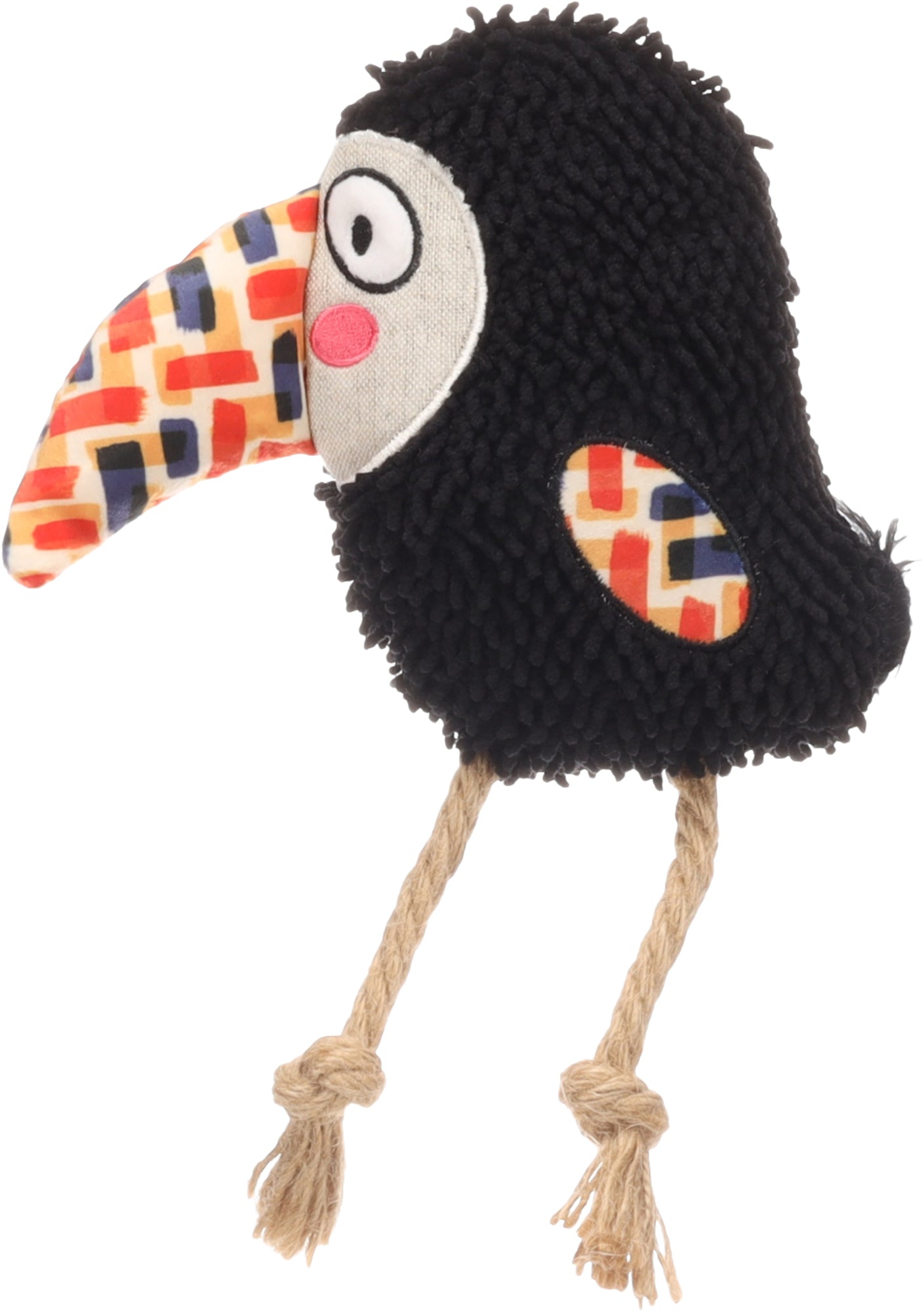 Flamingo Toy Saffia Bird with Rope - плюшена играчка 22,5 / 6,5 / 17 см