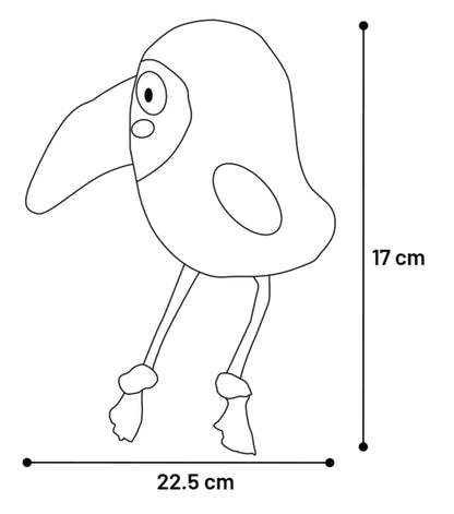 Flamingo Toy Saffia Bird with Rope - плюшена играчка 22,5 / 6,5 / 17 см
