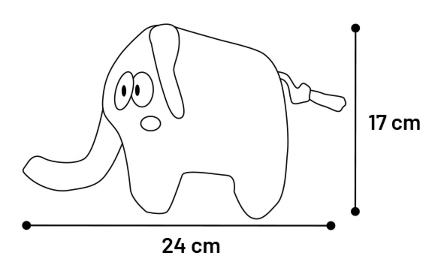 Flamingo Toy Saffia Elephant with Rope - плюшена играчка 24 / 7,5 / 17 см