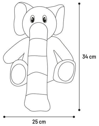 Flamingo Toy Hida Sitting Elephant - плюшена играчка за кучета 25/18/34 см сив