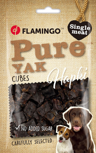 Flamingo Snacks Hapki Pure Cubes with Yak - лакомство за куче с як 85 гр