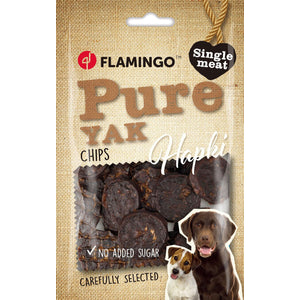 Flamingo Snacks Hapki Pure Chips with Yak - лакомство за куче с як 85 гр