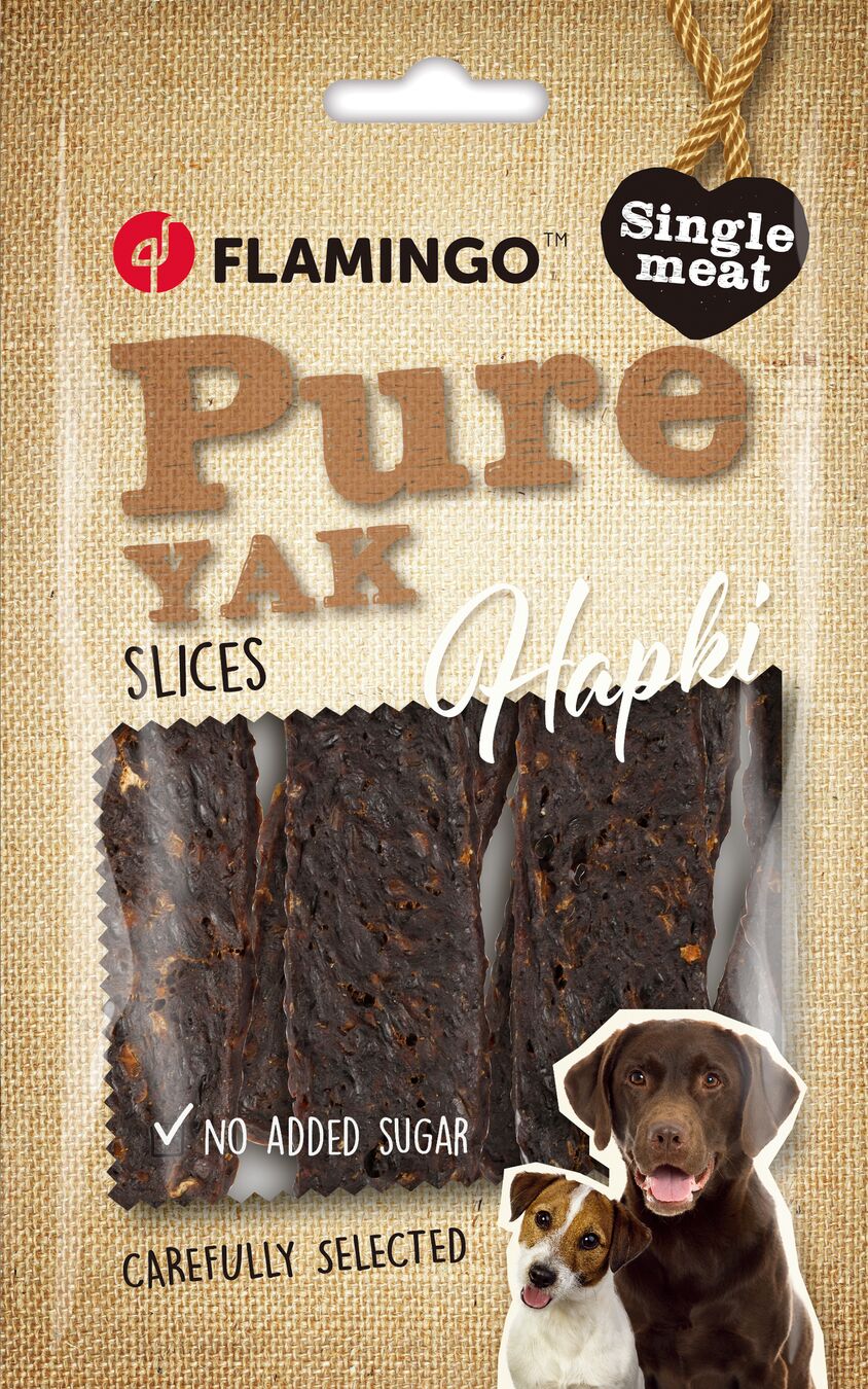 Flamingo Snacks Hapki Pure Slices with Yak - лакомство за куче с як 85 гр