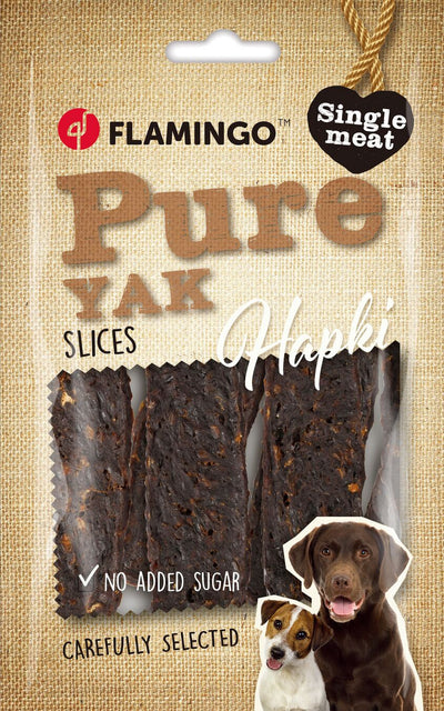 Flamingo Snacks Hapki Pure Slices with Yak - лакомство за куче с як 85 гр