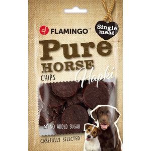 Flamingo Snacks Hapki Pure Chips with Horse - лакомство за куче с конско 85 гр