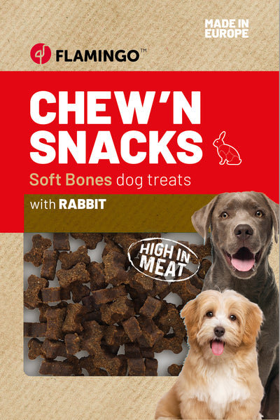 Flamingo ChewN Snack Bones with Rabbit - лакомство за куче със заешко месо 150 гр