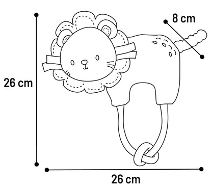 Flamingo Toy Puppy Kobe Lion with Rope - плюшена играчка с въже за куче 26 / 8 / 26 см