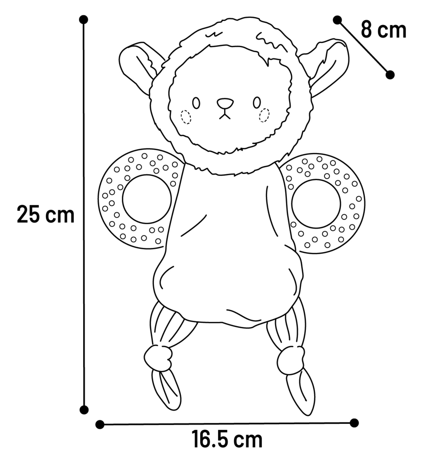 Flamingo Toy Puppy Kobe Sheep - плюшена играчка за куче 16,5 / 8 / 25 см