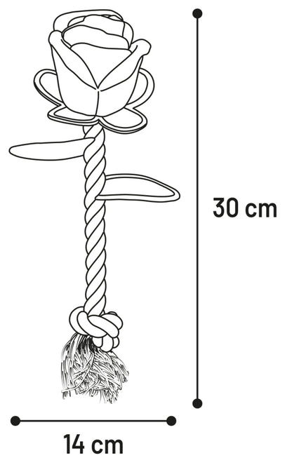 Flamingo Toy Rozie Rose with Rope - играчка за куче 14 / 10 / 30 см