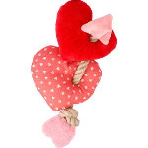 Flamingo Toy Lieve Heart with Rope - играчка за куче 28 / 14 / 13 см