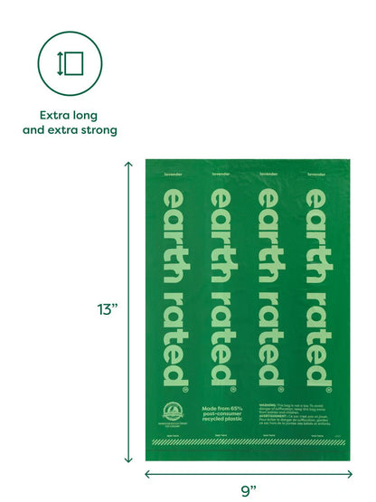Earth Rated - Single Roll - пликове, изработени от рециклирана пластмаса без аромат, 1 ролкa по 15 броя