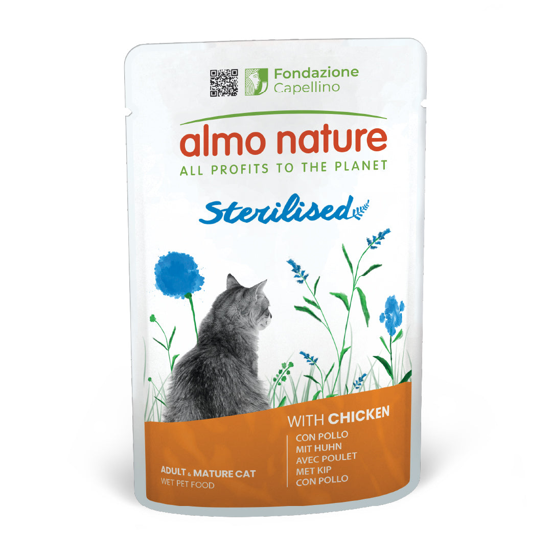 Almo Nature Holistic Functional Sterilised with Chicken - пауч за кастрирани котки с пилешко месо 70 гр