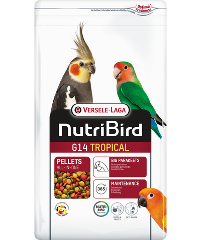 Versele Laga Nutribird G14 - пълноценна екструдирана храна за средни папагали 1 кг