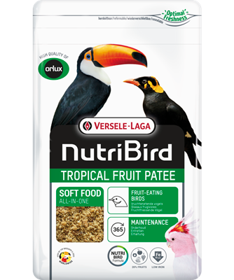 Versele Laga Nutribird Tropical Fruit Patee - пълноценна храна за всички видове плодоядни птици 1 кг