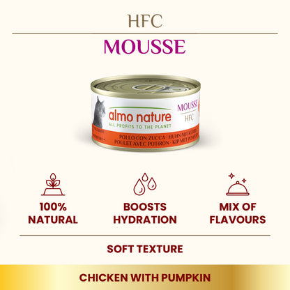 Almo Nature Mousse Chicken with Pumpkin - консерва за котки с пилешко и тиква 70 г