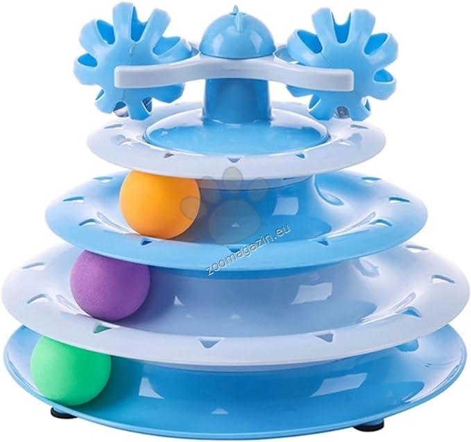 Play Me - интерактивна играчка за котки с 3 топки и 2 ролки, 24 см