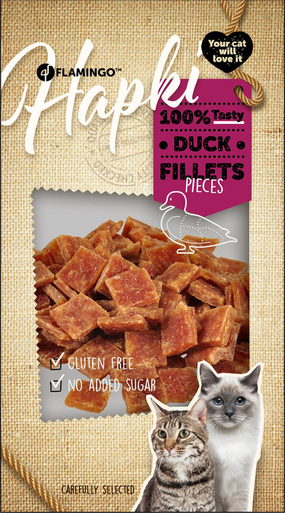 РАЗПРОДАЖБА Flamingo Hapki Chunks with Duck - лакомства за котка с патешко 50 гр