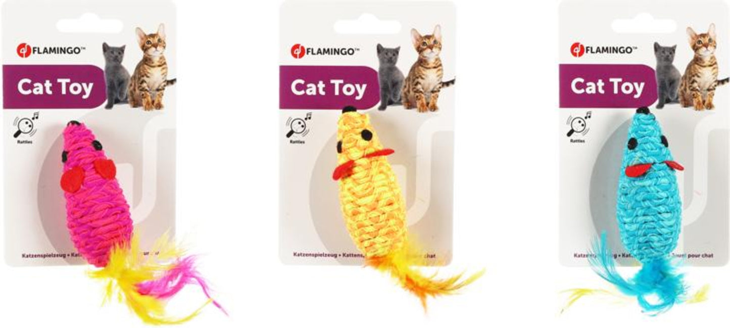 Flamingo Shuka Mouse Feather - играчка за котки 7,8 см