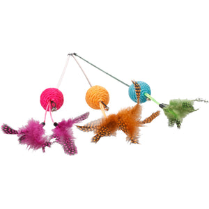Flamingo Glitty Dangler with ball - въдица за котки 42 см