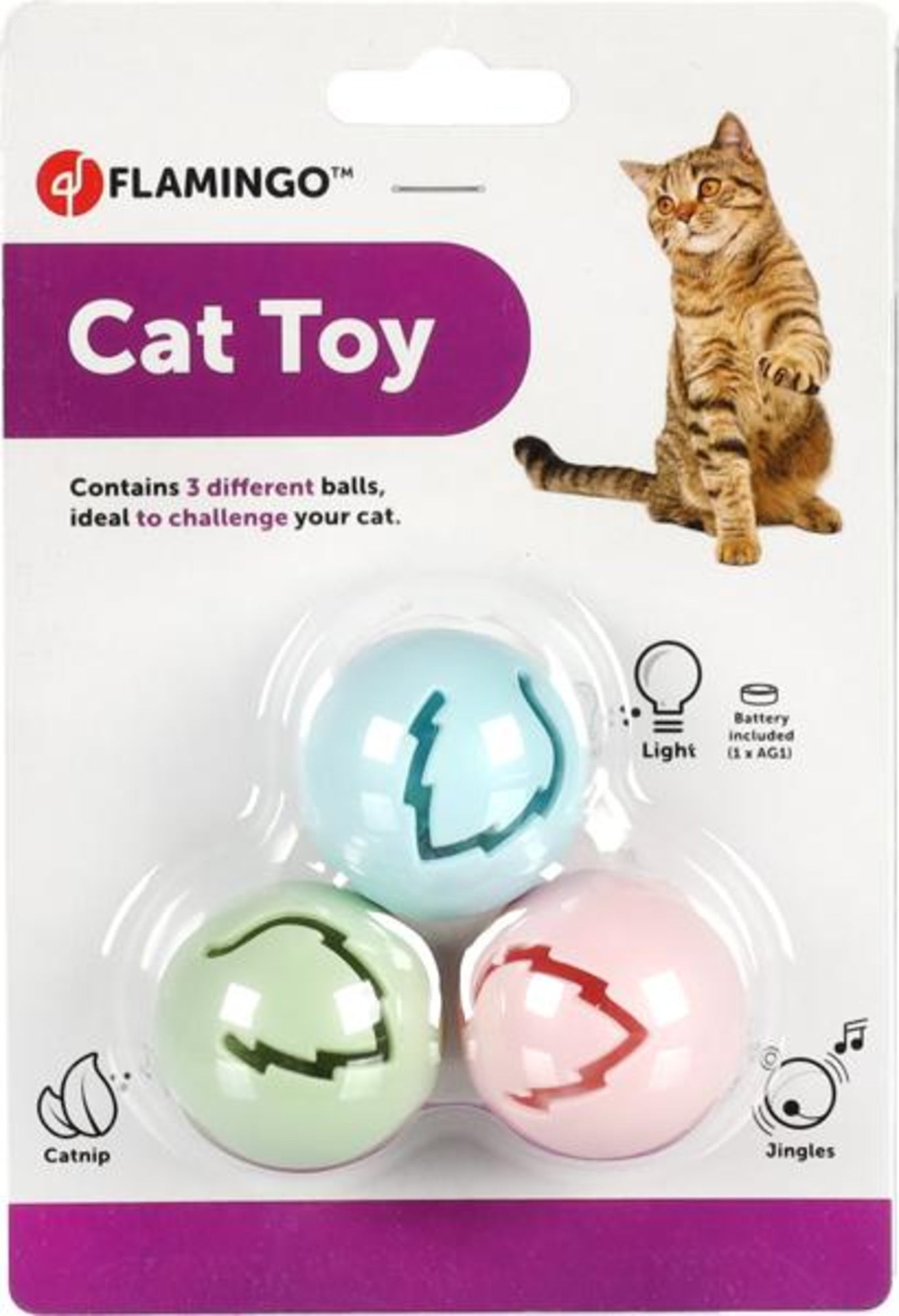Flamingo Electronic toy Iris Ball - играчка за котки 4 см