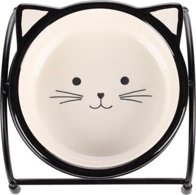 Flamingo Feeding and drinking bowl & Stand Ansu Black & White - купичка със стойка 12,5 / 4 см, 230 мл