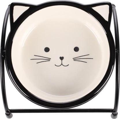 Flamingo Feeding and drinking bowl & Stand Ansu Black & White - купичка със стойка 12,5 / 4 см, 230 мл
