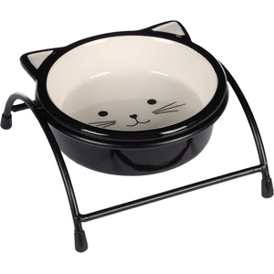 Flamingo Feeding and drinking bowl & Stand Ansu Black & White - купичка със стойка 12,5 / 4 см, 230 мл