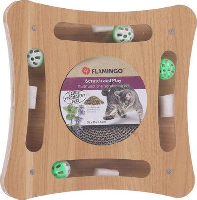 Flamingo Scratching toy Densi Square with Ball Brown - котешка драскалка 35 / 35 / 4,5 см
