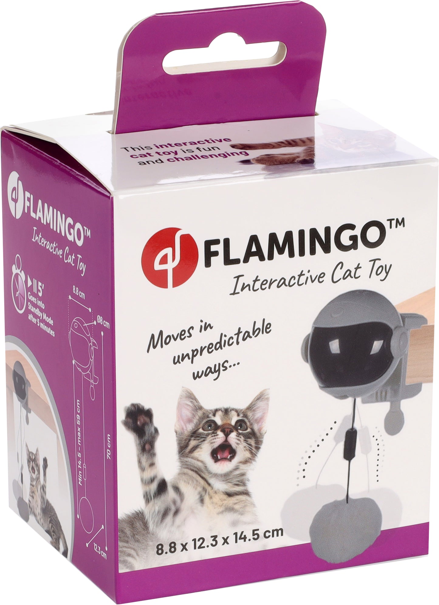 Flamingo Electronic Toy Yoyo Dark Grey- електронна играчка за котки 8,8 / 12,3 / 14,5 см