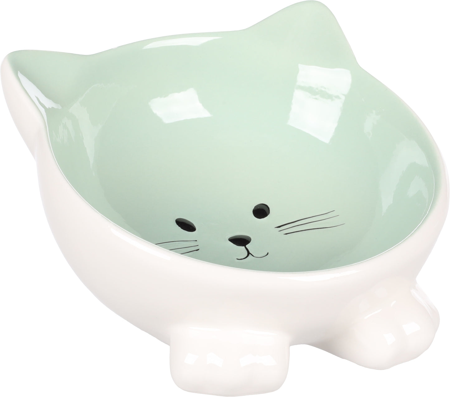 Flamingo Feeding and Drinking bowl Puzi - купичка за котки, зелена, 125 мл