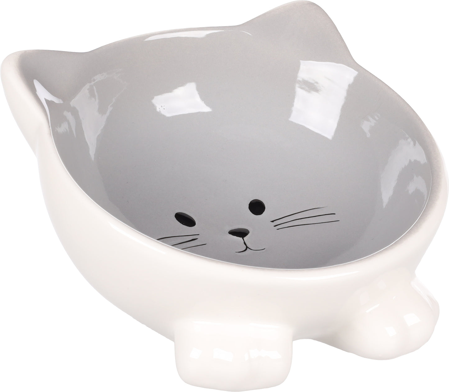 Flamingo Feeding and Drinking Bowl Puzi - купичка за котки, сива, 125 мл