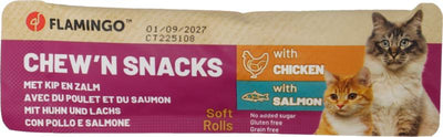 Flamingo Chewn Snack Rounds with Chicken and Salmon - лакомство за котка с пилешко и сьомга 10 гр