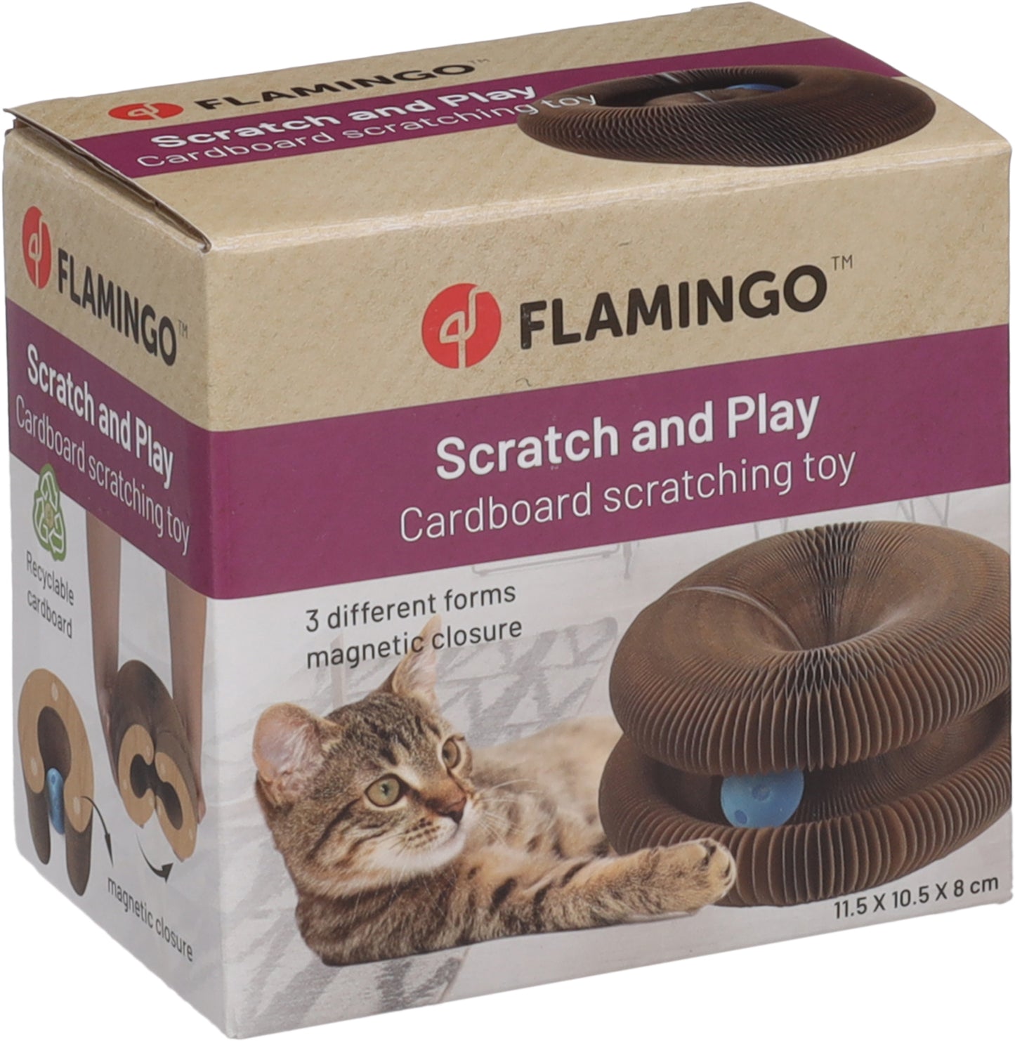 Flamingo Scratching Toy Kava Brown - драскалка за котки 11,5 / 10,5 / 8 см
