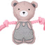 Flamingo Toy Puppy Britty Bear with rope - плюшена играчка за кученца 21 / 5,5 / 17,5 см