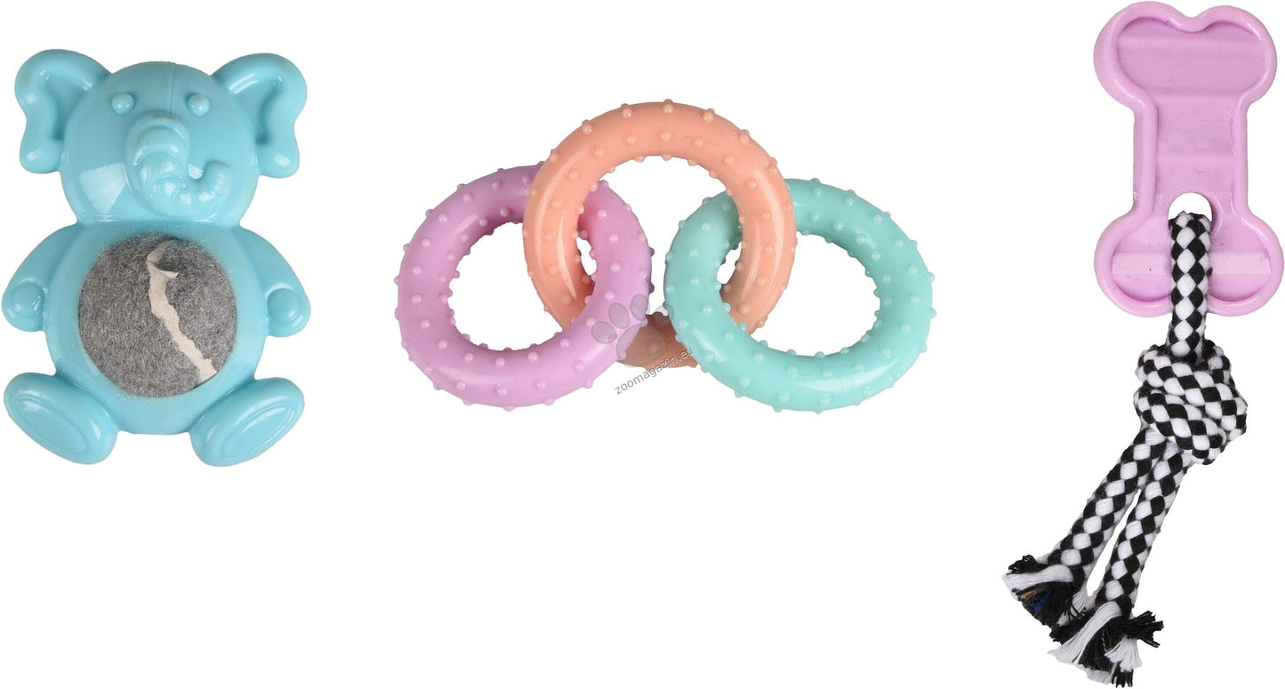 Flamingo Toy Puppy Loekie Mix - играчки за кученца 3 бр