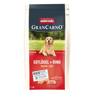 GranCarno Senior Poultry and Beef - храна за възрастни кучета с птиче и говеждо месо 1 кг