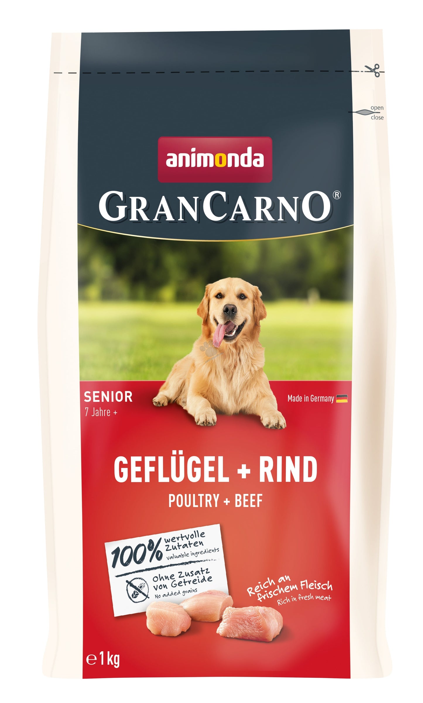 GranCarno Senior Poultry and Beef - храна за възрастни кучета с птиче и говеждо месо 1 кг