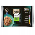 Sheba Delicacy Fine Flakes - паучове за котки с пилешко, пуешко, сьомга и бяла риба 4 х 85 гр