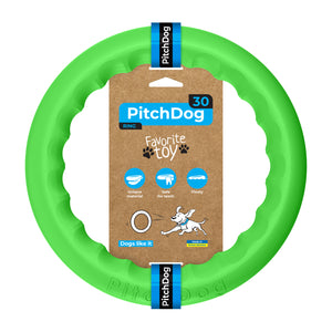 PitchDog 30 Fetch Ring Light Green - ринг за кучета 28 см