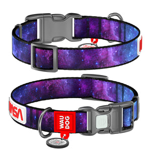 WAUDOG Nylon Dog Collar QR NASA 21 L - нашийник за кучета с QR таг 25 мм / 33-49 см