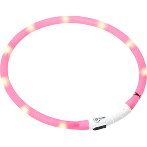 Flamingo Collar Led Nera - силиконов светещ нашийник 16 мм./ 20 - 70 см, розов