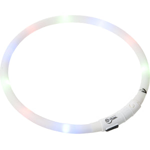 Flamingo Collar Nera Visio White - светещ нашийник 20 - 70 см / 16 мм