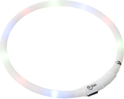 Flamingo Collar Nera Visio White - светещ нашийник 20 - 70 см / 16 мм