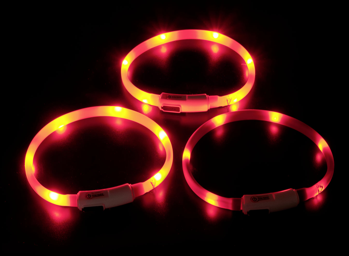 Flamingo Visio LED Black and White - светещ нашийник 35см, черен DELISTED