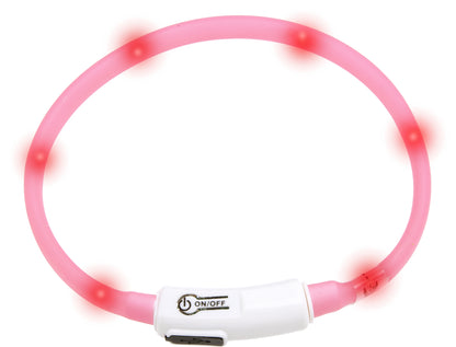 Flamingo Visio LED Black and White - светещ нашийник 35см, черен DELISTED